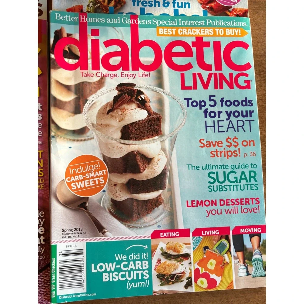 Lot of 4 Diabetic Living‎ Magazines 2013 Spring Summer Fall Winter BHG Recipes